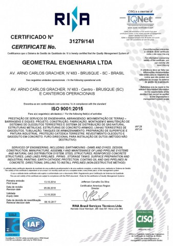 Certifica��o ISO 9001:2015